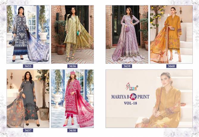 Mariya B M Print Vol 18 By Shree Embroidery Patch Cotton Pakistani Suits Suppliers In Surat
